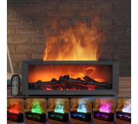 Diffuseur d'huiles essentielles LED effet flamme cheminée, télécommande, 7 couleurs, effet flamme lumineux