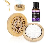 Diffuseur D'huiles Essentielles Pierre avec Boîte à Parfum en Bois | + Huile Essentielle de Lavande,Galet Diffuseur Huile Essentielle, Diffuseur Parfum pour Bureau, Salon, Salle de Bain,Chambre