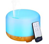 Diffuseur d'huiles essentielles pour ambiances 300 ML, diffuseur d'arômes à Grain de Bois avec éclairage LED, aromathérapie et Purification de l'air