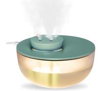 Diffuseur d'huiles essentielles pour chambre à coucher - Brume silencieuse et rafraîchissante - 1,2 L, alimentation USB - Arrêt automatique en cas de manque d'eau - Humidificateur vert