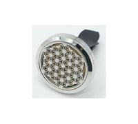 Diffuseur d'huiles essentielles pour voiture en inox clip'arôme fleur de vie