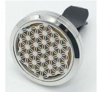 Diffuseur d'huiles essentielles pour voiture en inox clip'arôme fleur de vie Gris G