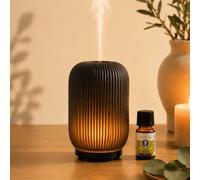 Diffuseur d'huiles essentielles ultrasonique eluné en verre, led blanc chaud