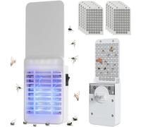 Diffuseur d'insecticides - Lampe anti-moustiques - Piège à mouches - Lutte contre les nuisibles - Triple action - 10 pièges à colle - Noir