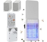 Diffuseur d'insecticides - Lampe anti-moustiques - Piège à mouches - Lutte contre les nuisibles - Triple action - 10 pièges à colle - Noir