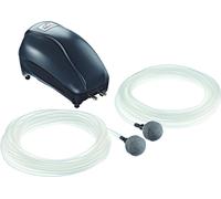 Diffuseur d'oxygène pour étang - Kit de pompe à air - Oxygénation de l'étang - Étanchéité IP44 (résistant aux projections d'eau) - Débit de 200 L/h - Noir