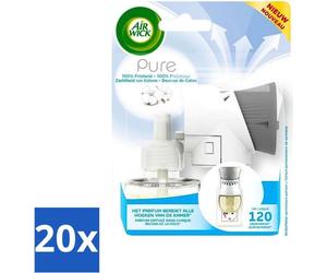 Diffuseur électrique de parfum Air Wick – Kit de démarrage – Douceur du coton pur – 19 ml - Pack économique - 20 pièces