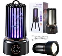 Diffuseur électrique d'insectes - Lampe anti-moustiques et piège à mouches - Éclairage d'extérieur - Lampe anti-insectes 2 en 1 - 12 x 12 x 20 cm - Noir