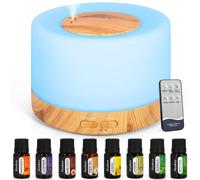 Diffuseur électrique pour huiles essentielles, purificateur d'air avec télécommande, capacité de 500 ml