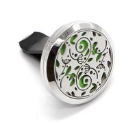 Diffuseur Huile Essentielle Pour Voiture Clip Arôme Forêt Enchantée - Diffuseur Et 5 Buvards Pour Huile Essentielle Ou Parfum - Acier Inoxydable - Fixation Sur Grille De Ventilation