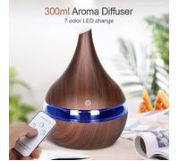 Diffuseur huiles Essentielles, Diffuseur de Parfum Electrique 300ml, Humidificateur Ultrasonique, LED 7 Couleurs et Télécommande