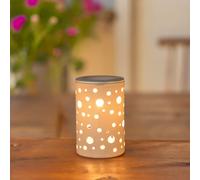 Zen’Arôme Brûleur Cire Parfumée Calorya n°2 - Brûle Parfum Électrique pour Fondant Parfumé - Lampe à Parfum avec Variateur et Coupelle Amovible - Céramique avec Décor Ajouré et Éclairage d’Ambiance
