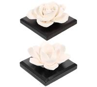 Diffuseur Passif D'huiles Essentielles à Fleurs 2 Pièces en Céramique | Parfum D’ambiance pour Bureau et Chambre, Décor de Bureau Stable et Fiable, Format Compact