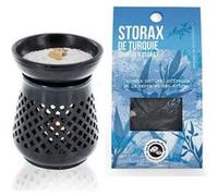 Diffuseur porte-encens en pierre noire + Storax de Turquie Noir G