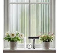 DIFIT Film Fenetre Anti Regard, Effet Verre Cannelé Film Electrostatique Vitre 30 x 150 cm, Transparent Partiel, Décoratif, Réutilisable, Anti-UV pour Maison et Bureau