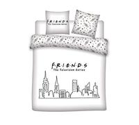 Aymax! Parure de lit Friends 2 personnes – Housse de couette 240x220 cm + 2 taies d'oreiller 63x63 cm