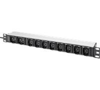 Digitus Multiprise 1U Rack 19" DN-95427 Aluminium 10 Prises IEC C13/C19, Câble 2m IEC C20, 230V 16A, 8x C13 + 2x C19, 3600VA