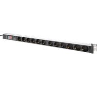 Digitus Bâti de prises DN-95435 12 prises aluminium interrupteur protection contre les surtensions