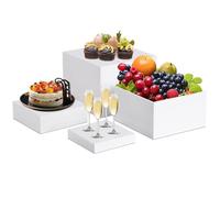 DIGIELE Rehausseurs de Buffet, 4pcs Élévateurs de Buffet en Acrylique, Présentoirs à Dessert Rehausseurs, Support Cubique pour Cupcakes, Bonbons, Brunch, Bjets Collection, Bijoux, Mariageset Fêtes