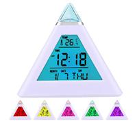 DIGIFLEX Réveil Horloge Digitale Pyramide avec 7 LED aux Couleurs changeantes
