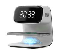 Digital Alarm Clock with Wireless Fast Charging Station 15W Touch Lamp for Bedside,3 Colors Nightlight Night Lamp