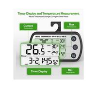 Digital Refrigerator Thermometer 4 Pack,Waterproof Fridge Thermometer, Max/Min Record Function,Timer Function Black