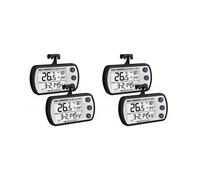 Digital Refrigerator Thermometer 4 Pack,Waterproof Fridge Thermometer, Max/Min Record Function,Timer Function Black