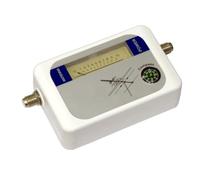 Digital TV Signal Finder with Compass, Adjustable Sensitivity (White) | Conception compacte, alimenté par pile 9 V, pour une utilisation en extérieur, compatibilité universelle