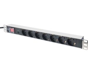 Digitus 19" Bandeau de prises de courant, 250 V, 50/60 Hz, 16 A, 2 m, noir, 482.6 mm (19 ")