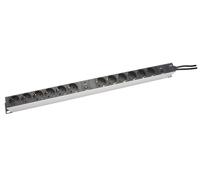 DIGITUS Bandeau de prises en aluminium Digitus avec protection contre les surcharges, 12 prises de sécurité, fiche de sécurité de 2 x 2 m