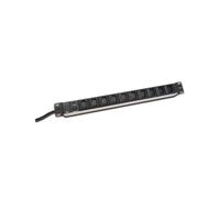 Digitus Barrette 10 prises, 250 V, 50/60 Hz, 10 A, 2 m, Noir, IEC C13