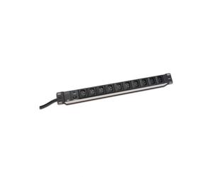 Digitus Barrette 10 prises, 250 V, 50/60 Hz, 10 A, 2 m, Noir, IEC C13