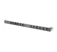 DIGITUS Bandeau de prises en aluminium Digitus avec protection contre les surcharges, 12 prises de sécurité, fiche de sécurité de 2 x 2 m