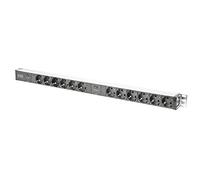 DIGITUS Bandeau de prises en aluminium Digitus avec protection contre les surcharges, 12 prises de sécurité, fiche de sécurité de 2 x 2 m