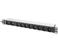 Digitus Multiprise 1U Rack 19" DN-95427 Aluminium 10 Prises IEC C13/C19, Câble 2m IEC C20, 230V 16A, 8x C13 + 2x C19, 3600VA