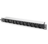 Digitus Multiprise 1U Rack 19" DN-95427 Aluminium 10 Prises IEC C13/C19, Câble 2m IEC C20, 230V 16A, 8x C13 + 2x C19, 3600VA