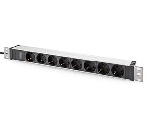 DIGITUS DN-95428 - Prise Multiple 19" - 8 Prises - C20 mâle - 1U - 250VAC 50/60Hz - 16A - 4000W - pour armoires réseau et Serveur 19 Pouces