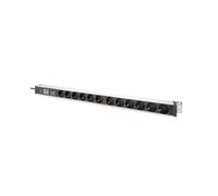 Digitus DN-95435 Bloc Multiprise 1U Rackable 12 Prises Type F Protection Surtension 230V 16A Profilé Aluminium Vertical