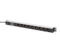 Digitus PDU Rack 620 mm DN-95438 – 9x Schuko 45° – Protection & filtre EMI/RFI, 2 m, 16A