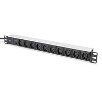 DIGITUS Multiprise 19" - 10 prises IEC C13 - 1U - 250VAC - 50/60Hz - 10A - 2500W - Avec protection contre les surcharges - Pour armoires réseau et serveurs 19 pouces