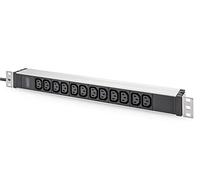 DIGITUS Multiprise 19 Pouces - 12 Prises C13 - 1U | Prise d'entrée CEE7/7 - 10 A - 2 300 W - Pour armoires réseau et serveurs 19 pouces