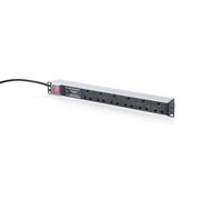 DIGITUS Multiprise 19 Pouces - 6 Prises de Type G - Version Britannique | Interrupteur, parasurtenseur, filtre secteur - prise UK - câble de 1,8 m - 16 A - Pour armoires réseau et serveurs 19 pouces