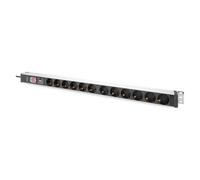 Digitus Bâti de prises DN-95435 12 prises aluminium interrupteur protection contre les surtensions