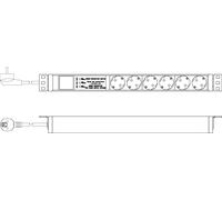 DIGITUS PDU 1U 6x Schuko 16A Sorties 230V/16A noir