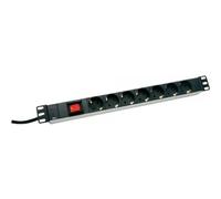 DIGITUS Professional DN-19 PDU-7S - Steckdosenleiste - Wechselstrom 230 V - Ausgangsanschlüsse: 7 - 48.3 cm (19``) - 2 m Schnur