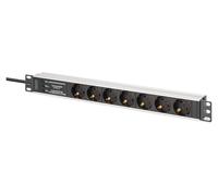 DIGITUS Steckdosenleiste 7-fach 19" Alu. 1HE 2m schwarz