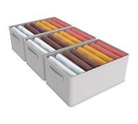 DIGZ 3Pcs Organisateur Armoire Vêtements Jeans T-Shirts Rangement Pour Vêtements Tiroir et Penderies Pliable Empilable Solide Boite Rangement Vetement Dressing avec 8 Compartiments 38x28x20cm