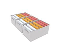 DIGZ 3Pcs Organisateur Armoire Vêtements Jeans T-Shirts Rangement Pour Vêtements Tiroir et Penderies Pliable Empilable Solide Boite Rangement Vetement Dressing avec 6 Compartiments 38x28x20cm