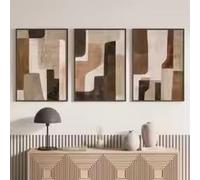 DIHANSM Affiche murale abstraite aux tons neutres marron et beige, grand format, style bohème, décoration murale moderne (40 x 60 cm x 3 / sans cadre)