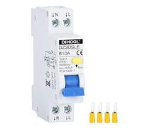 DIHOOL 10A Interrupteur de Protection FI LS 30mA 0.03 Bipolaire RCBO B10A Interrupteur de Protection contre les Courants Parasites Largeur 18mm Connectique Bidirectionnelle FI LS